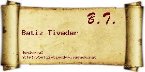 Batiz Tivadar névjegykártya