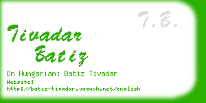 tivadar batiz business card